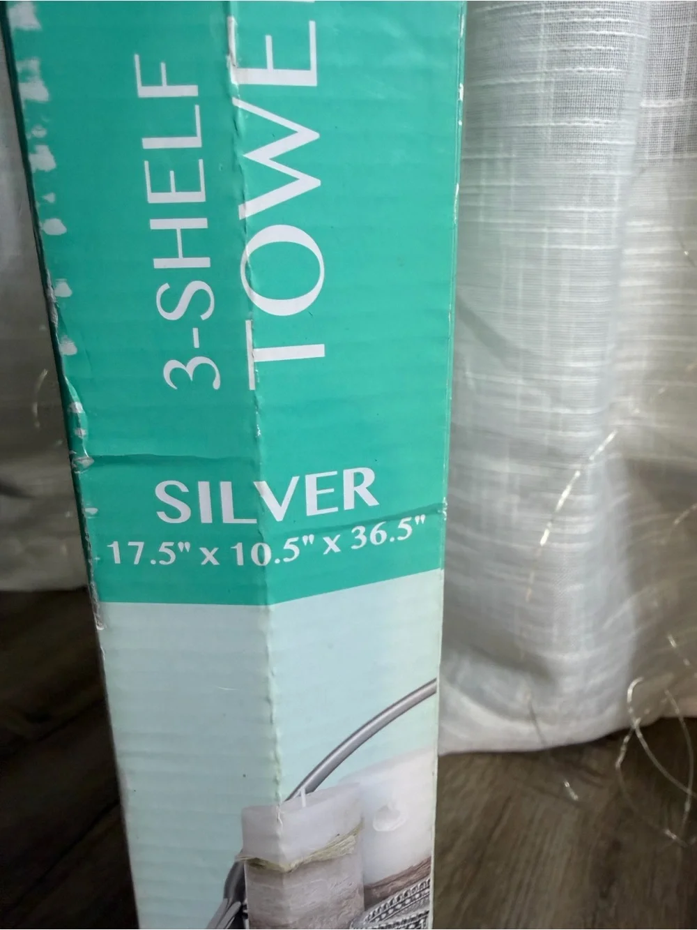 Silver Freestanding 3-Shelf Towel Tower Bath Storage Organizer